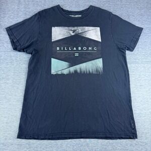 Billabong Core Y2K Tee‎ Men's Black Graphic Print T-Shirt Casual Top Size LG